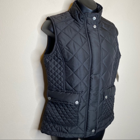 Keren Hart Quilted Black Vest w Front Pockets - Picture 2 of 6